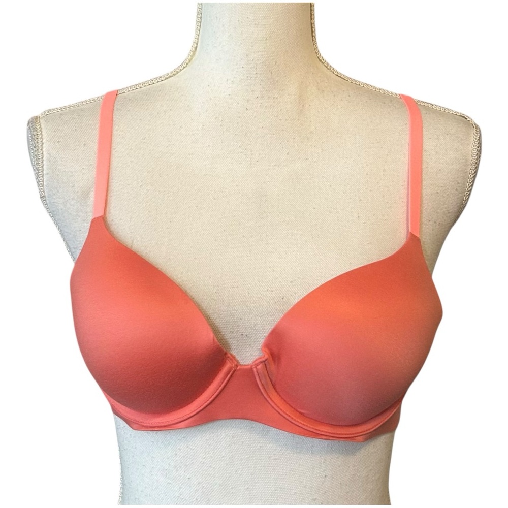 Aerie Perky Push Up Demi Bra SZ 34B in‎ Coral Orange